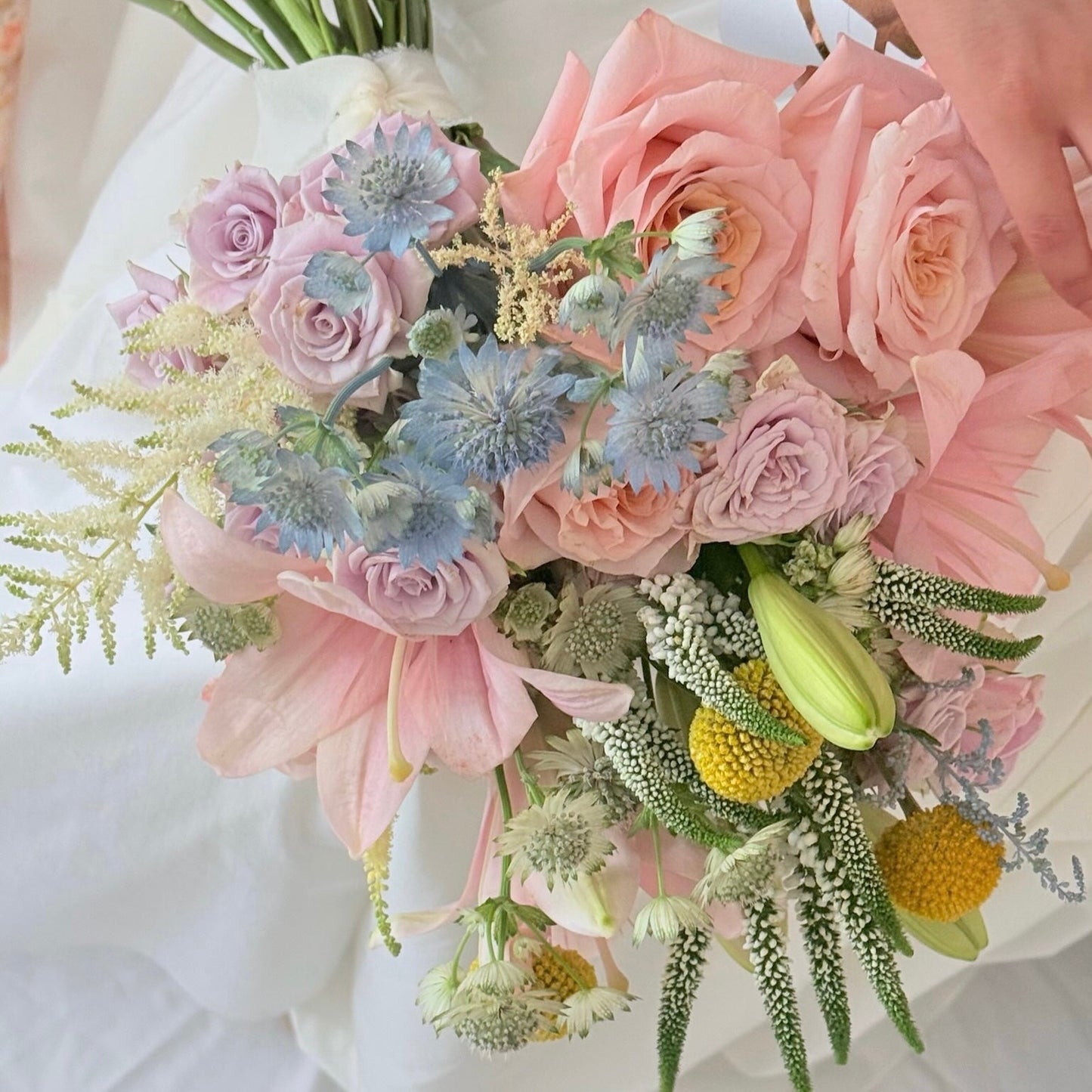 Bridal bouquet pastel bride aesthetic 